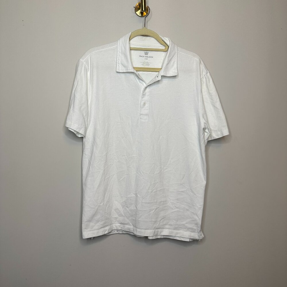 Mack Weldon White Short Sleeve Polo Men's Large